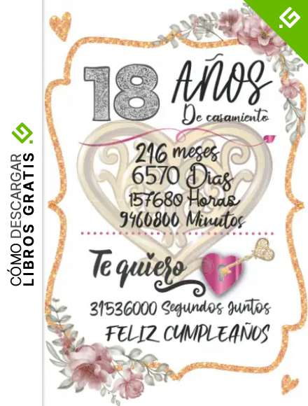 18 A&Ntilde;OS De casamiento: Regalo de boda para parejas hombres, mujeres y ni&ntilde;as 100 p&aacute;ginas acabado mate 6x9 pulgadas