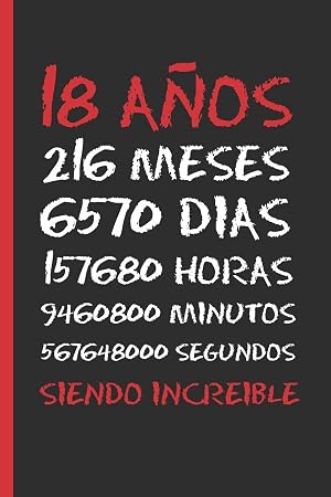 18 A&Ntilde;OS SIENDO INCREIBLE: REGALO DE CUMPLEA&Ntilde;OS ORIGINAL Y DIVERTIDO. DIARIO, CUADERNO DE NOTAS, APUNTES O AGENDA.