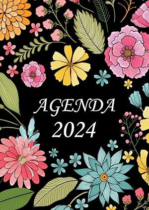 Agenda 2024 dia por pagina: Espa&ntilde;ol - Tama&ntilde;o grande a4 - 365 D&iacute;as de Enero a Diciembre 2024 | 1 Pagina = 1 Dia, Cubierta Floral.