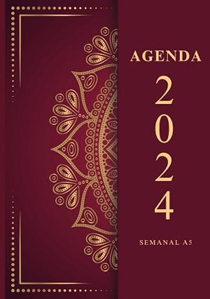 Agenda 2024 semanal: A5, 1 semana en 2 p&aacute;ginas con planificaci&oacute;n mensual