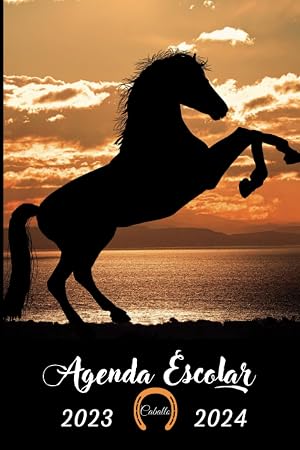 Agenda Escolar 2023 2024 Caballo: Planificador Semanal Caballo | Para Ni&ntilde;os, Ni&ntilde;as, Primaria, Secundaria, Estudiantes y Universitarios | Agosto 2023 a Julio 2024, una semana en 2 p&aacute;ginas