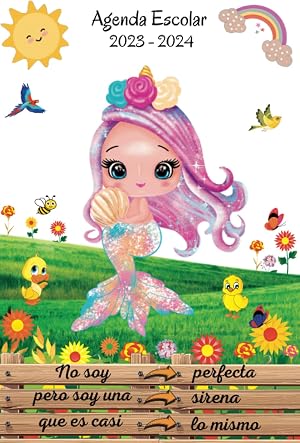 Agenda Escolar 2023 2024 SIRENA: Planificador Semanal A5 para ni&ntilde;os y ni&ntilde;as │ Cuaderno escolar para primaria y secundaria │ Formato pr&aacute;ctico, una semana en 2 p&aacute;ginas │Tema sirena