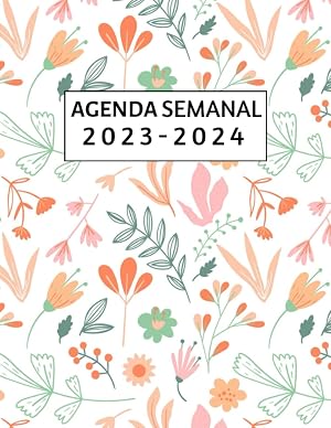 agenda semanal 2023-2024: Calendario Semanal Mensual de Enero de 2023 a Diciembre de 2024, Gr&aacute;fico de Trabajo, Casa, Estudio, Notas, Gr&aacute;fico Perfecto.