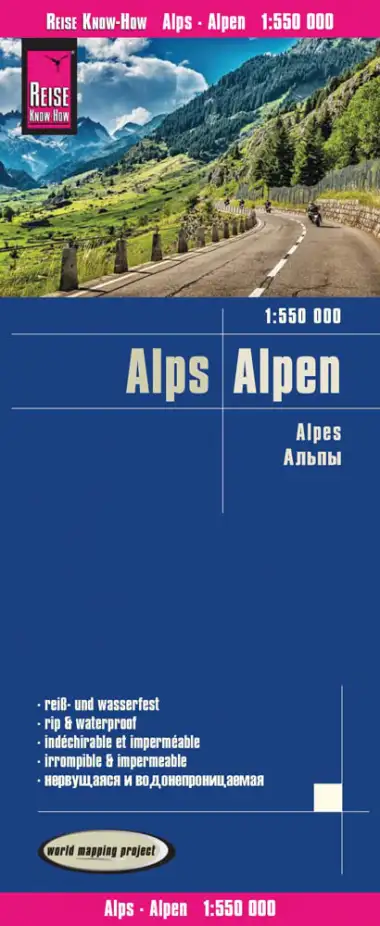 Alpes, 1:550.000. Mapa de carreteras impermeable. Reise Know-How.: rei&szlig;- und wasserfest (world mapping project)