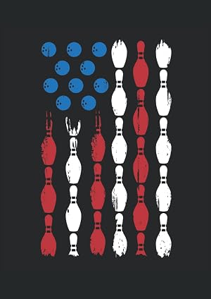 Bandera americana de bolos: Cuaderno de l&iacute;neas forrado, DIN A4 (21 x 29,7 cm), 120 p&aacute;ginas, papel color crema, cubierta mate