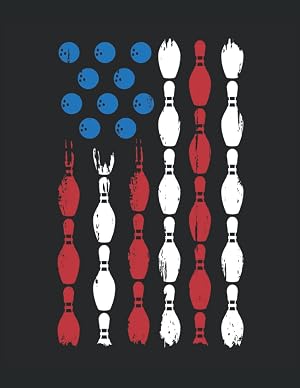 Bandera americana de bolos: Cuaderno punteado, Carta (21,59 x 27,94 cm), 120 p&aacute;ginas, papel crema, cubierta mate