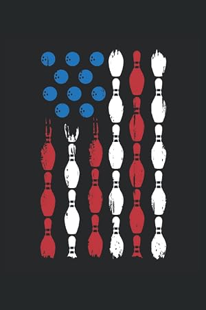 Bandera americana de bolos: Cuaderno punteado, Regular (6 "x9" (15,24 x 22,86 cm)), 120 p&aacute;ginas, papel crema, cubierta mate