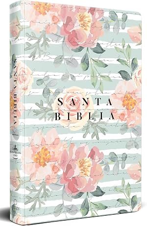 Biblia Reina Valera 1960 letra grande, tama&ntilde;o manual, tapa dura rosas rosadas / Spanish Bible RVR 1960 Handy Size Large Print HC pink roses