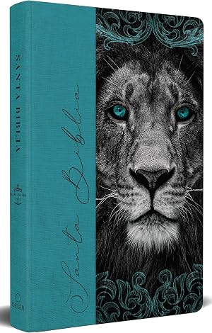 Biblia RVR 1960 letra grande, tama&ntilde;o manual, tapa dura de tela Le&oacute;n aguamarina / Spanish Bible RVR 1960 Handy Size Large Print Hardcover Cloth Lion Aquamari