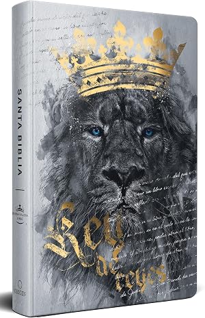 Biblia RVR60 letra grande tama&ntilde;o manual, tapa dura Le&oacute;n Rey de Reyes / Spanish B ible RVR60 Handy Size Large Print Hardcover Lion King of Kings