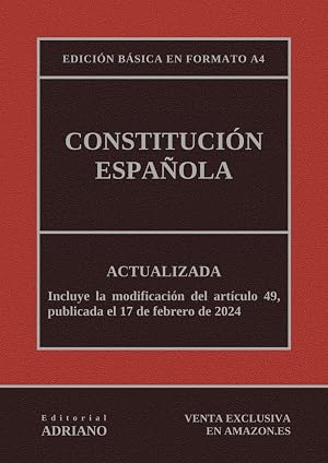 Constituci&oacute;n Espa&ntilde;ola: Actualizada, incluyendo la &uacute;ltima reforma recogida en la descripci&oacute;n