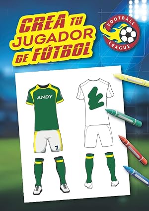 Crea tu jugador de f&uacute;tbol: Libro especial para colorear el f&uacute;tbol: personaliza la camiseta de tu jugador de f&uacute;tbol, crea el logo de su club y ... Cuaderno grande A4, 62 p&aacute;ginas, tapa dura.