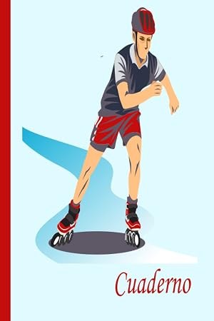 Cuaderno de patinaje sobre ruedas: Cuaderno de patinaje sobre ruedas de rayas anchas, cuaderno de papel rayado para la escuela, estudiantes, regalo para ni&ntilde;os, ni&ntilde;as, amantes del patinaje sobre ruedas