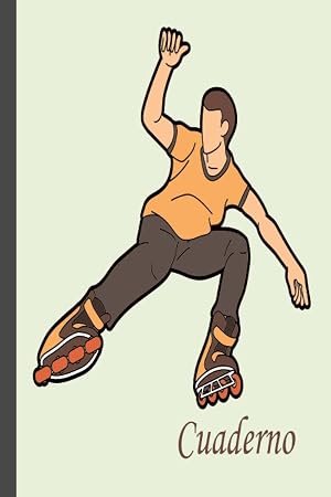 Cuaderno de patinaje sobre ruedas: Cuaderno de patinaje sobre ruedas de rayas anchas, cuaderno de papel rayado para la escuela, estudiantes, regalo para ni&ntilde;os, ni&ntilde;as, amantes del patinaje sobre ruedas