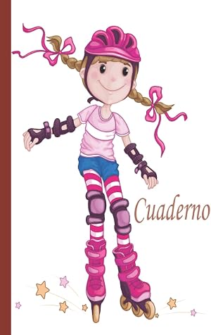 Cuaderno de patinaje sobre ruedas: Cuaderno de patinaje sobre ruedas de rayas anchas, cuaderno de papel rayado para la escuela, estudiantes, regalo para ni&ntilde;os, ni&ntilde;as, amantes del patinaje sobre ruedas