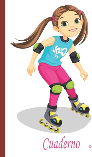 Cuaderno de patinaje sobre ruedas: Cuaderno de patinaje sobre ruedas de rayas anchas, cuaderno de papel rayado para la escuela, estudiantes, regalo para ni&ntilde;os, ni&ntilde;as, amantes del patinaje sobre ruedas