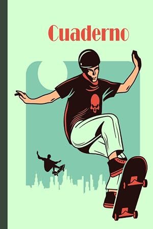 Cuaderno de skate: Cuaderno de monopat&iacute;n, cuaderno de papel rayado para la escuela, estudiantes, regalo para ni&ntilde;os, ni&ntilde;os, ni&ntilde;as, amantes del monopat&iacute;n
