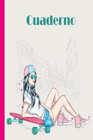 Cuaderno de skate: Cuaderno de monopat&iacute;n, cuaderno de papel rayado para la escuela, estudiantes, regalo para ni&ntilde;os, ni&ntilde;os, ni&ntilde;as, amantes del monopat&iacute;n
