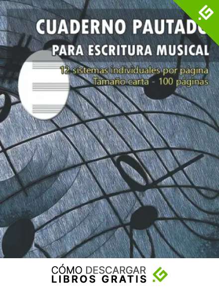 Cuaderno pautado para escritura musical: 12 sistemas individuales, 100 p&aacute;ginas, tama&ntilde;o carta