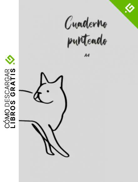 cuaderno punteado: A4 - en color gris - perfecto para bocetos y dibujos - con una bonita tapa blanda de gato