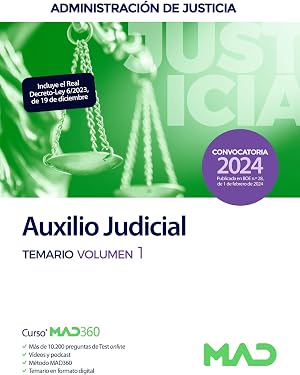 Cuerpo de Auxilio Judicial de la Administraci&oacute;n de Justicia. Temario Volumen 1