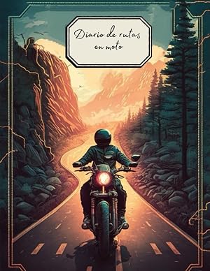 Diario de rutas en moto, A4, 101 paginas, tapa blanda, 8,5x11, cuaderno