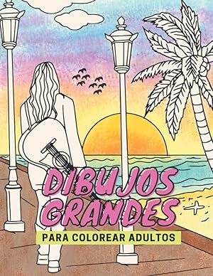 Dibujos grandes para colorear adultos: 45 sencillas láminas para colorear adultos, niños y personas mayores | paisajes para colorear, animales y ... colorear para adultos hartos de los mandalas