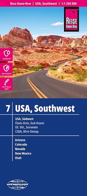 EE.U.U./USA Suroeste. Arizona, Colorado, Nevada, Nuevo M&eacute;xico, Utah.: Arizona Colorado Nevada Utah New Mexico. World mapping project: 7 (USA 7 ... Arizona, Colorado, Nevada, Utah, New Mexico)