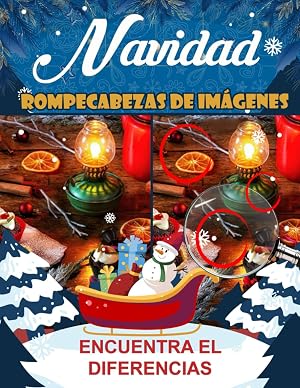 Encuentra las Diferencias de Navidad: Cosas Divertidas para Descubrir, Rompecabezas de Encuentra las Diferencias de Navidad para Ni&ntilde;os, Adolescentes y Adultos. Regalos para Cumplea&ntilde;os y Navidad
