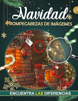 Encuentra las Diferencias de Navidad: Encuentra la Diferencia en Todas las Im&aacute;genes Navide&ntilde;as, Libro de Actividades de Encontrar Objetos, Libros de Rompecabezas y Juegos para Adultos