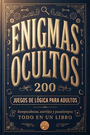 Enigmas ocultos - 200 juegos de l&oacute;gica para adultos. Rompecabezas, acertijos y pasatiempos, todo en un libro: Un regalo original para hombres y mujeres que creen saberlo todo. &iquest;Aceptas el reto?