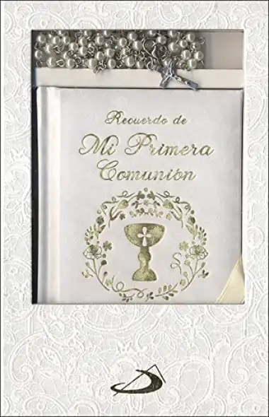 Estuche primera comunion. Modelo 2: Libro de oraciones y rosario