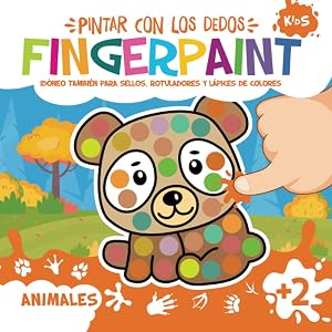 Fingerpaint Animales. Pintar con los Dedos: Id&oacute;neo Tambi&eacute;n para Sellos, Rotuladores y L&aacute;pices de Colores | Manualidades Divertidas | Ni&ntilde;os y Ni&ntilde;as 2, 3, 4, 5, 6 A&ntilde;os (Fingerpaint Pintar con los Dedos)