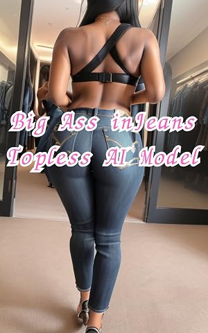 Gran trasero en jeans: modelo de IA en topless (colecci&oacute;n de fotos de adultos 18+/imagen de ilustraci&oacute;n desnuda)