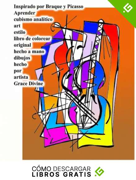 Inspirado por Braque y Picasso Aprender cubismo anal&iacute;tico art estilo libro de colorear original hecho a mano dibujos hecho por artista Grace Divine