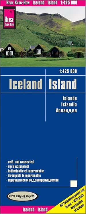 Islandia, mapa impermeable de carreteras. Escala 1:425.000. Reise Know-How. (Iceland (1:425.000))