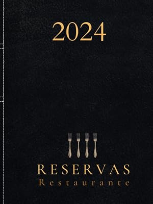 Libro reservas restaurante 2024: Agenda restaurante con fechas, 1 p&aacute;gina diaria. Elegante tapa dura, A4
