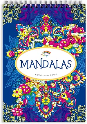 Libros Mandalas Colorear Adultos por Colorya, Papel Calidad Premium, Sin Manchas, Impresi&oacute;n A Una Cara, Libro Tama&ntilde;o A4 y Espiralado - Libros Colorear Mandalas Adultos, Libros Colorear Adultos