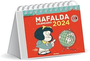 Mafalda 2024, Calendario Escritorio rojo (AGENDAS Y CALENDARIOS)