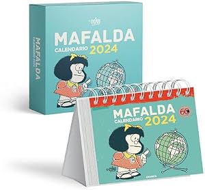 Mafalda 2024, Calendario Escritorio turquesa CON CAJA (AGENDAS Y CALENDARIOS)