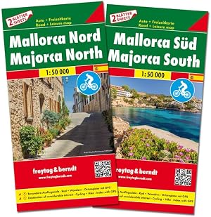 Mallorca norte y sur. 2 mapas. Escala 1:50.000. Freytag & Berndt.: Set wegenkaarten 1:150 000: AK 0531 (Auto karte)