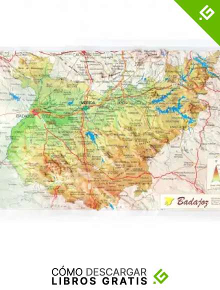 Mapa en relieve de Badajoz: Escala 1:900.000