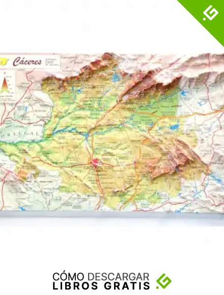Mapa en relieve de C&aacute;ceres: Escala 1:850.000