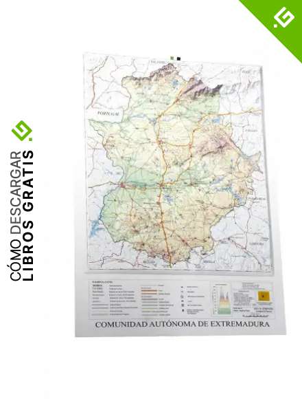 Mapa en relieve de Extremadura: Escala 1:900.000