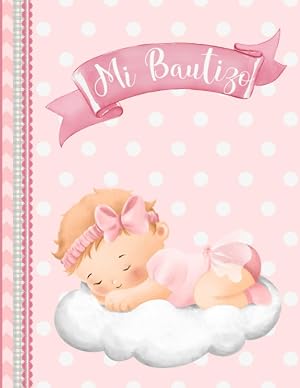 Mi bautizo: Libro firmas y huellas bautizo ni&ntilde;a.Libro de invitados y recuerdos bautizo personalizado .Regalo bautizo ni&ntilde;a. Album bautizo ni&ntilde;a. Album fotos bautizo ni&ntilde;a