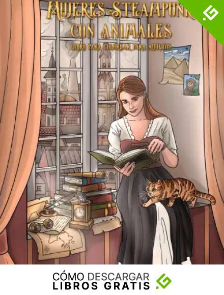 Mujeres Steampunk con animales libro para colorear para adultos: 1