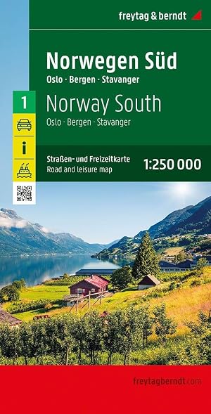NORVEGIA SUD OSLO BERGEN STAVA n.e: Wegenkaart Schaal 1 : 250.000: AK 0655 (Auto karte)
