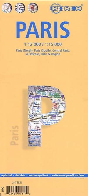 Par&iacute;s, plano callejero plastificado. Escala 1:12.000/1:15.000. Borch.: 1:12 000 / 1:15 000. Einzelkarten: Paris Nord 1:15 000, Paris Sud 1:15 000, ... Public Transport Paris, France administrative