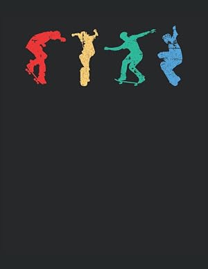 Patinaje Cl&aacute;sico Vintage: Cuaderno | Cuadriculado | A cuadros, Carta (21,59 x 27,94 cm), 120 p&aacute;ginas, papel crema, cubierta mate