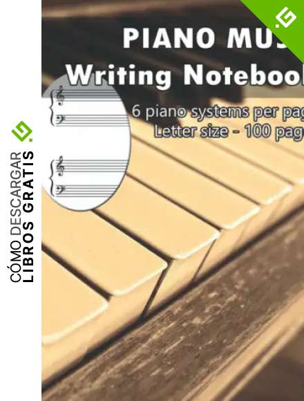PIANO music writing notebook: 6 piano systems per page, Letter size, 100pg)